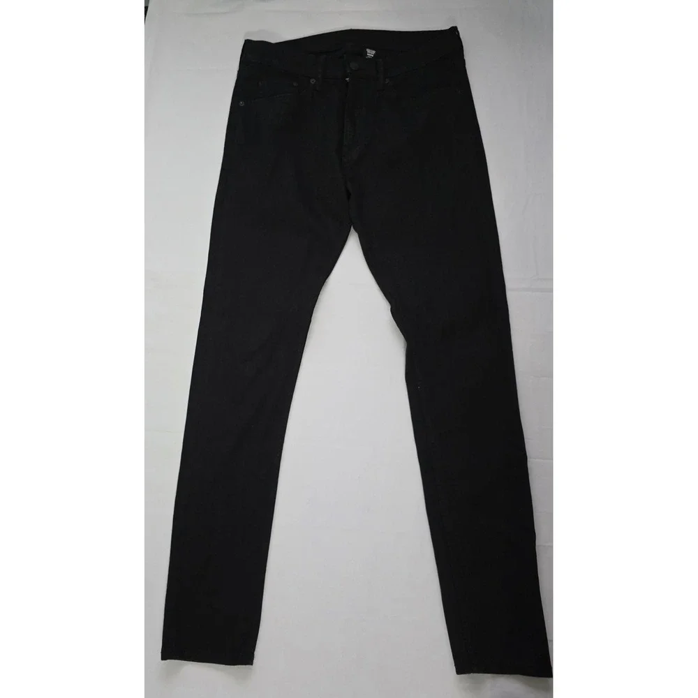 H&M &Denim Mens Super Skinny Jeans Black Size 32 Stretch Low Rise